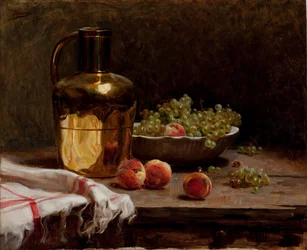 Stilleben - Druer og PeachesnPortugues: Stilleben - Druer og fersken